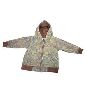 Trail‎ Crest Sweater Toddler 2T Green Realtree Camo Full Zip Hoodie VTG